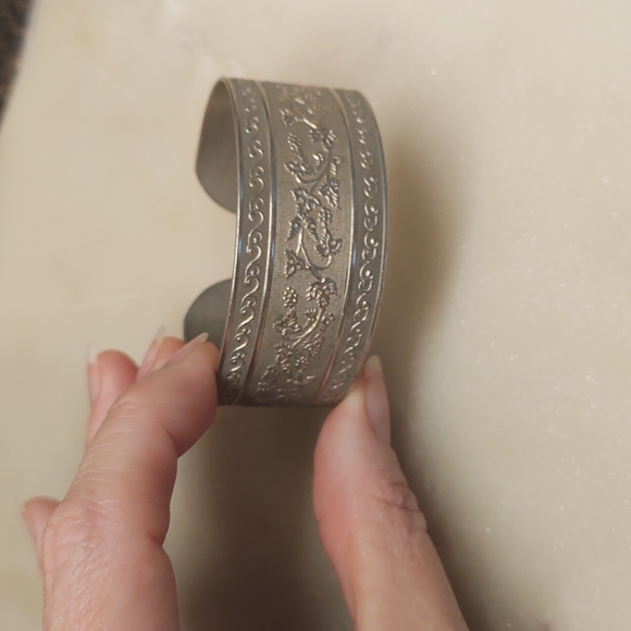 BOGO! Silver Tone Scroll Stamped Cuff Bracelet - Picture 11 of 11